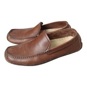 BANANA REPUBLIC Mens Size 9.5 Brown Tan Leather Slip On Loafers Shoes